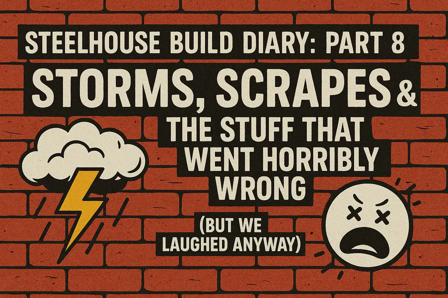⛈️ STEELHOUSE BUILD DIARY: PART 8 – “STORMS, SCRAPES & THE STUFF THAT WENT HORRIBLY WRONG (BUT WE LAUGHED ANYWAY)”