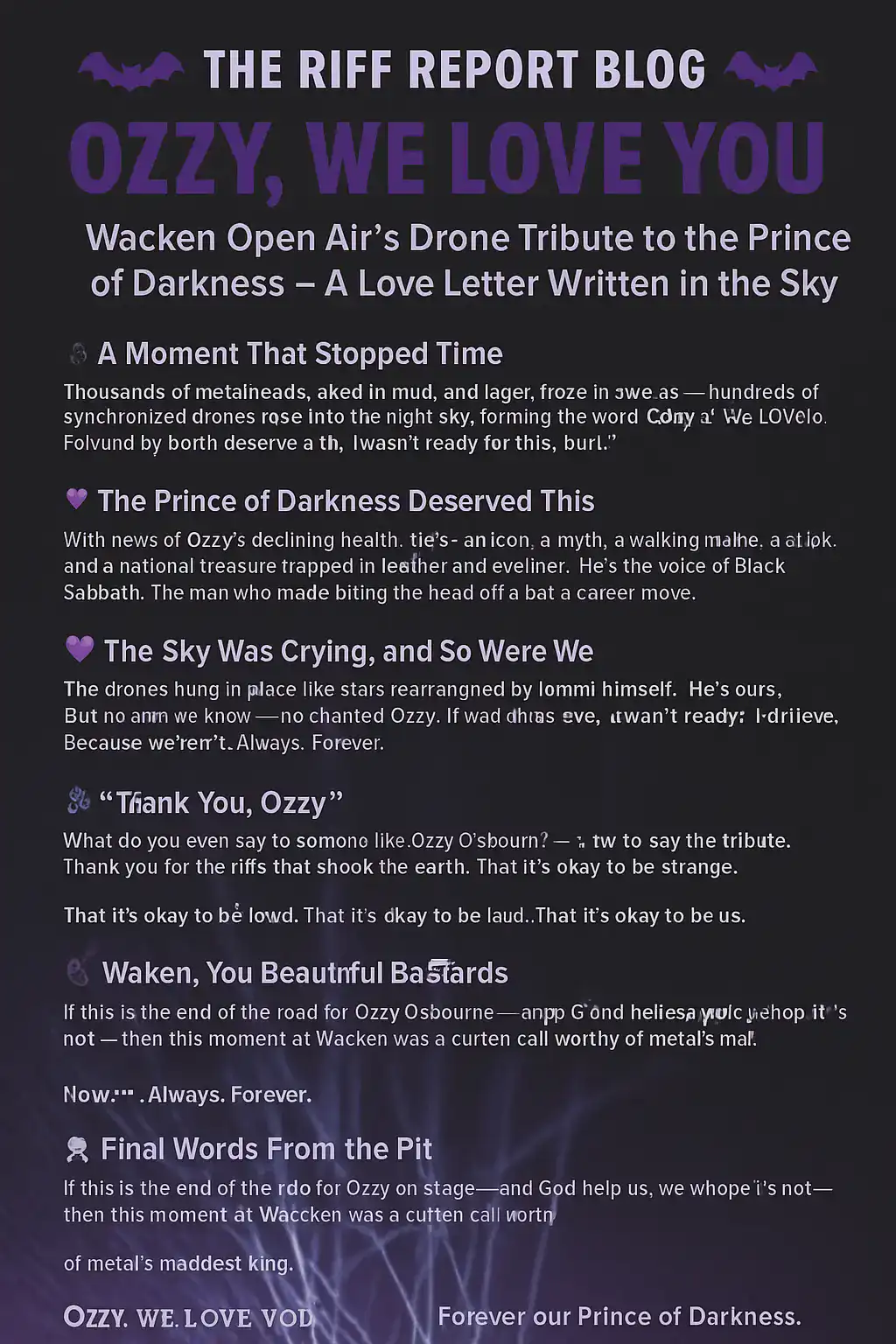 🦇 Wacken Open Air’s Drone Tribute to the Prince of Darkness – A Love Letter Written in the Sky 🦇