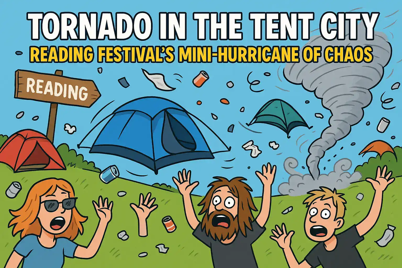 Tornado Strikes Reading Festival Chaos - the Riff Report Blog ๐ช๏ธ Tornado in the Tent City: Reading Festivalโs Mini-Hurricane of Chaos