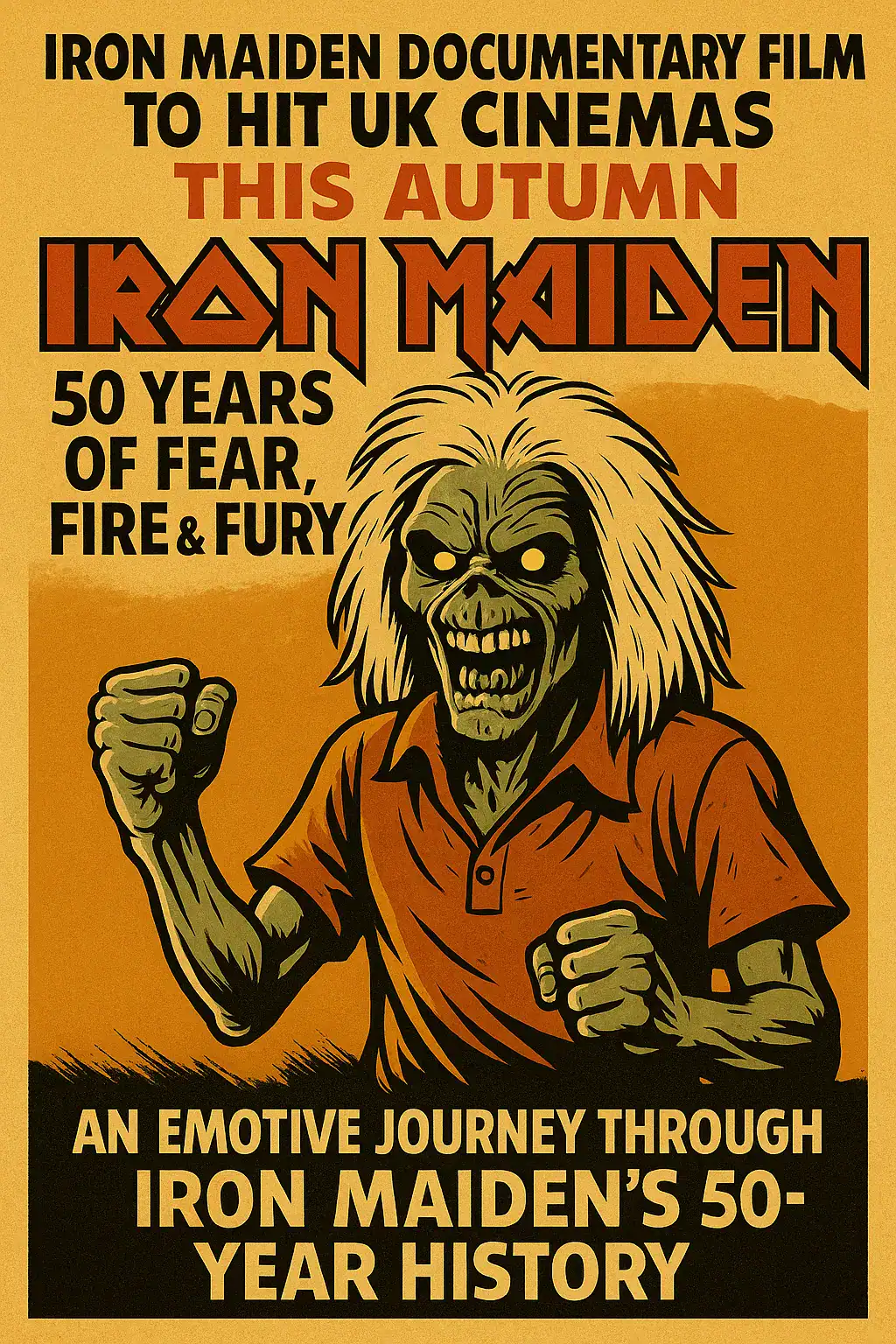 🎬⚡ Iron Maiden Documentary to Hit UK Cinemas This Autumn – 50 Years of Fear, Fire & Fury 🤘🐉