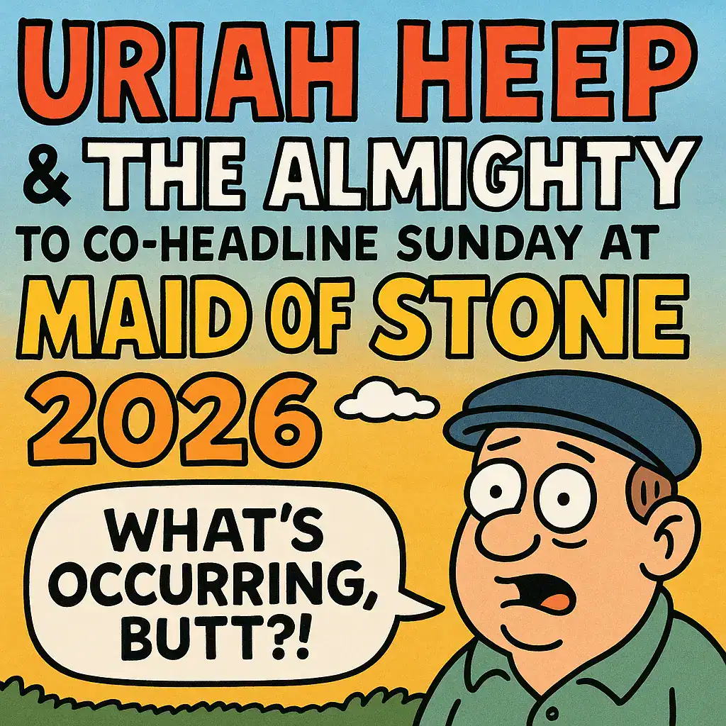🤘🔥 URIAH HEEP & THE ALMIGHTY TO CO-HEADLINE SUNDAY AT MAID OF STONE 2026 — WHAT’S OCCURRING, BUTT?! 🔥🤘