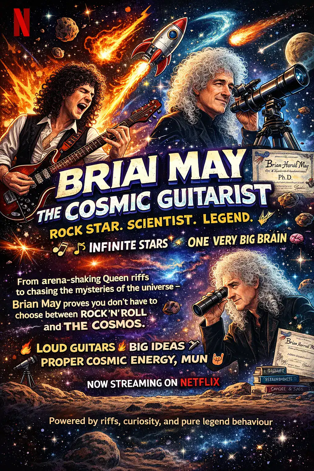 🎸 BRIAN MAY: THE COSMIC GUITARIST – ROCK, STARS & SIX STRINGS COLLIDE 🌌🚀