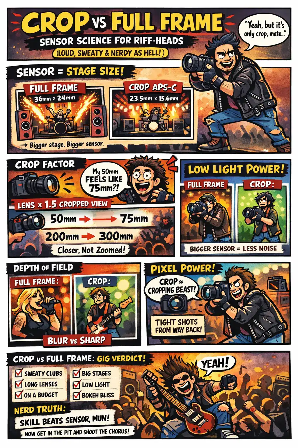 📸 CROP VS FULL FRAME: SENSOR SCIENCE FOR RIFF-HEADS (LOUD, SWEATY & NERDY AS HELL)