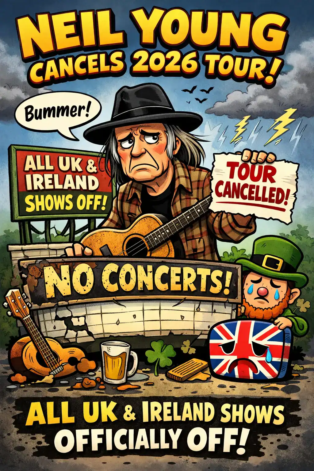 ๐จ Neil Young Cancels 2026 Tour โ All UK & Ireland Shows Officially Off ๐ข๐ธ