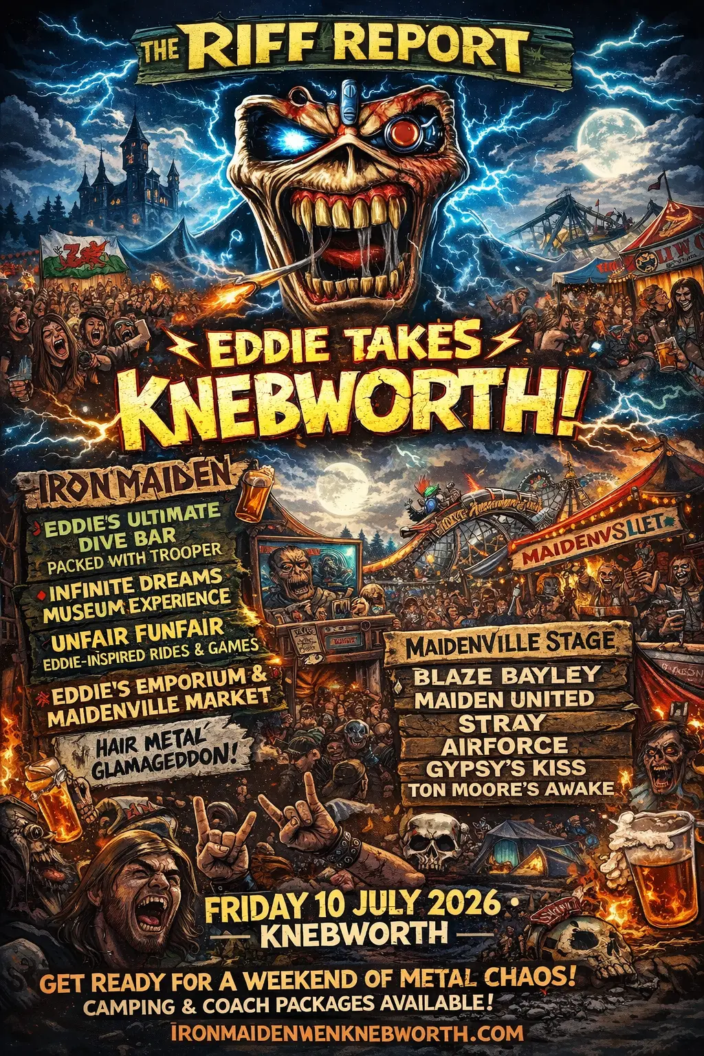 🤘 EDDIE TAKES KNEBWORTH: IRON MAIDEN ANNOUNCE MONSTROUS 50TH ANNIVERSARY BLOWOUT 🤘🔥