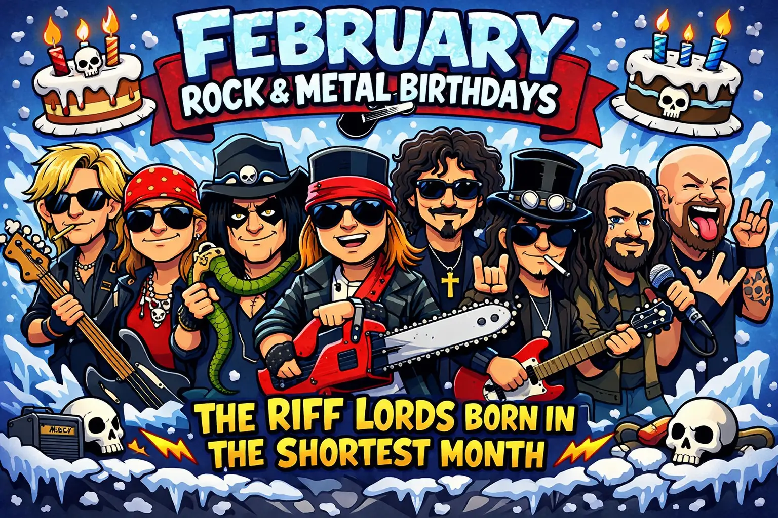 ๐๐ค FEBRUARY ROCK & METAL BIRTHDAYS โ THE RIFF LORDS BORN IN THE SHORTEST MONTH ๐ค๐