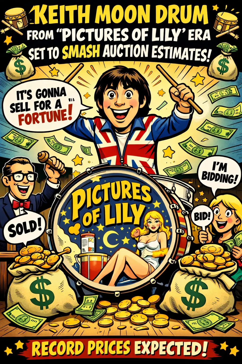 ๐ฅ๐ฐ KEITH MOON DRUM FROM โPICTURES OF LILYโ ERA SET TO SMASH AUCTION ESTIMATES ๐ฐ๐ฅ
