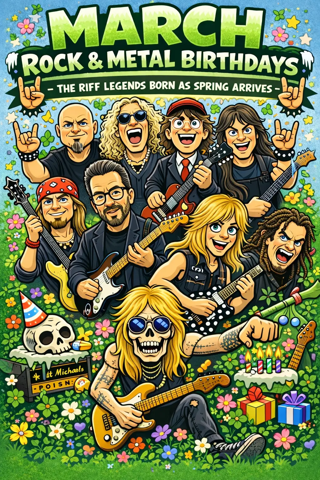 ๐๐ค MARCH ROCK & METAL BIRTHDAYS โ THE RIFF LEGENDS BORN AS SPRING ARRIVES ๐ค๐