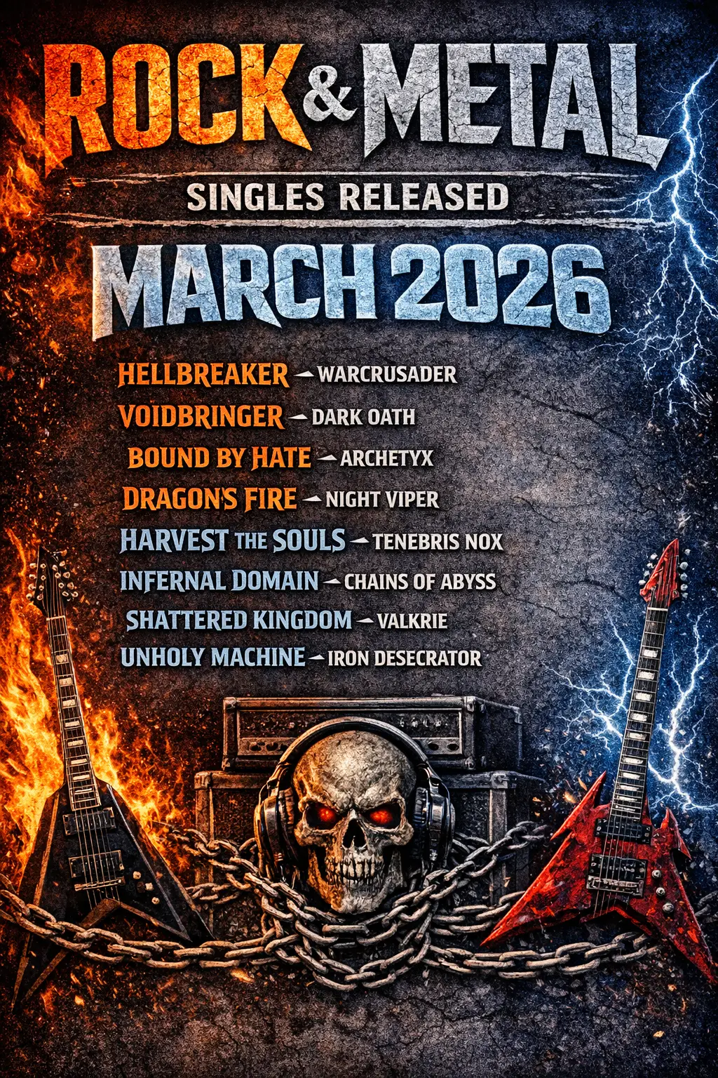 🎸🔥 ROCK & METAL SINGLES RELEASED – MARCH 2026 🔥🎸