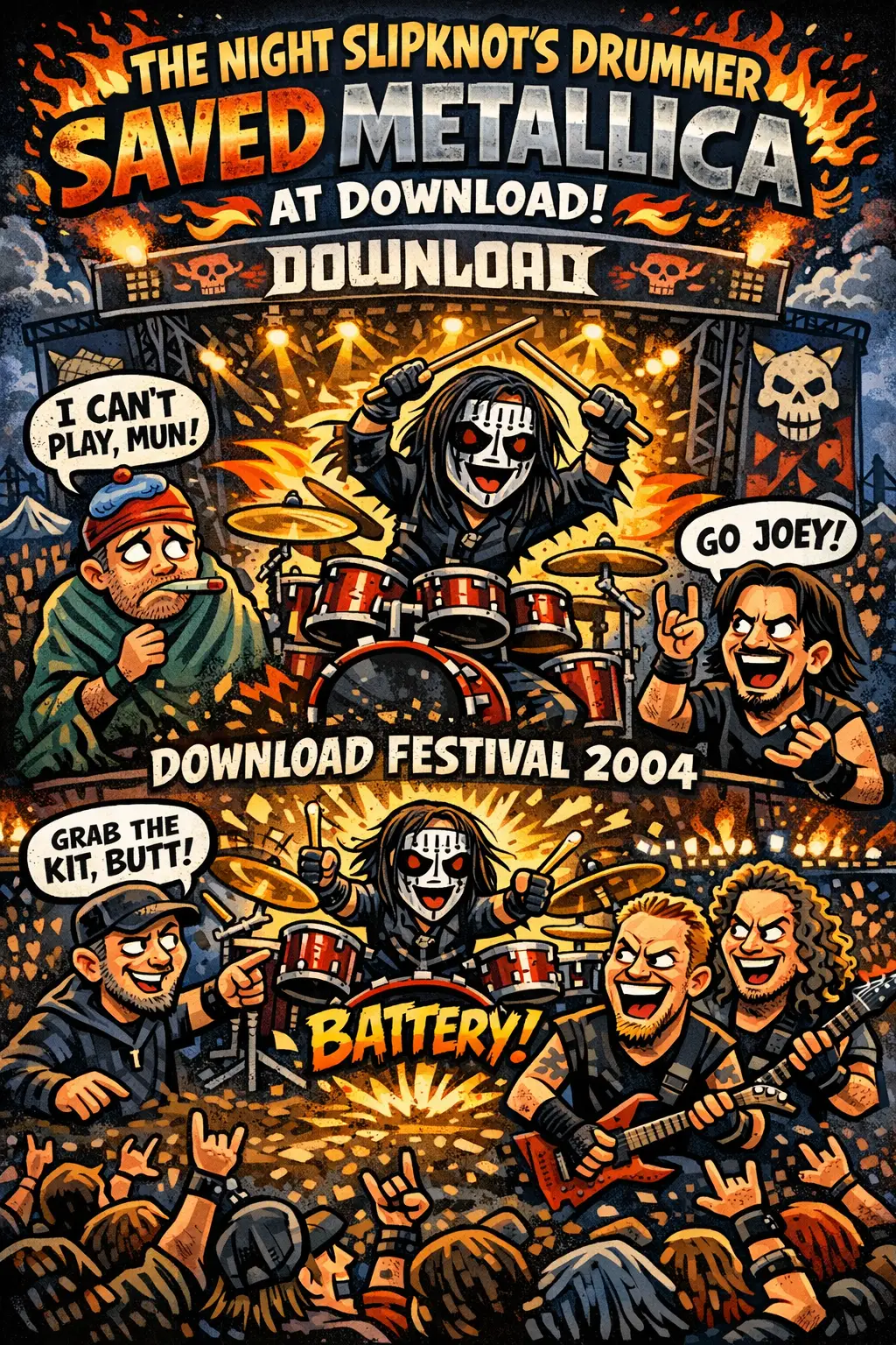 🥁🔥 The Night Slipknot’s Drummer Saved Metallica at Download 🔥🥁