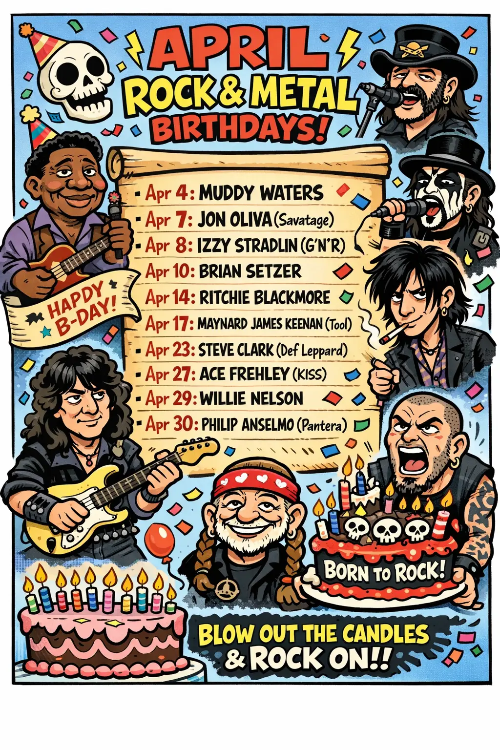 🎂🤘 APRIL ROCK & METAL BIRTHDAYS – THE RIFF MONSTERS OF SPRING 🤘🎂