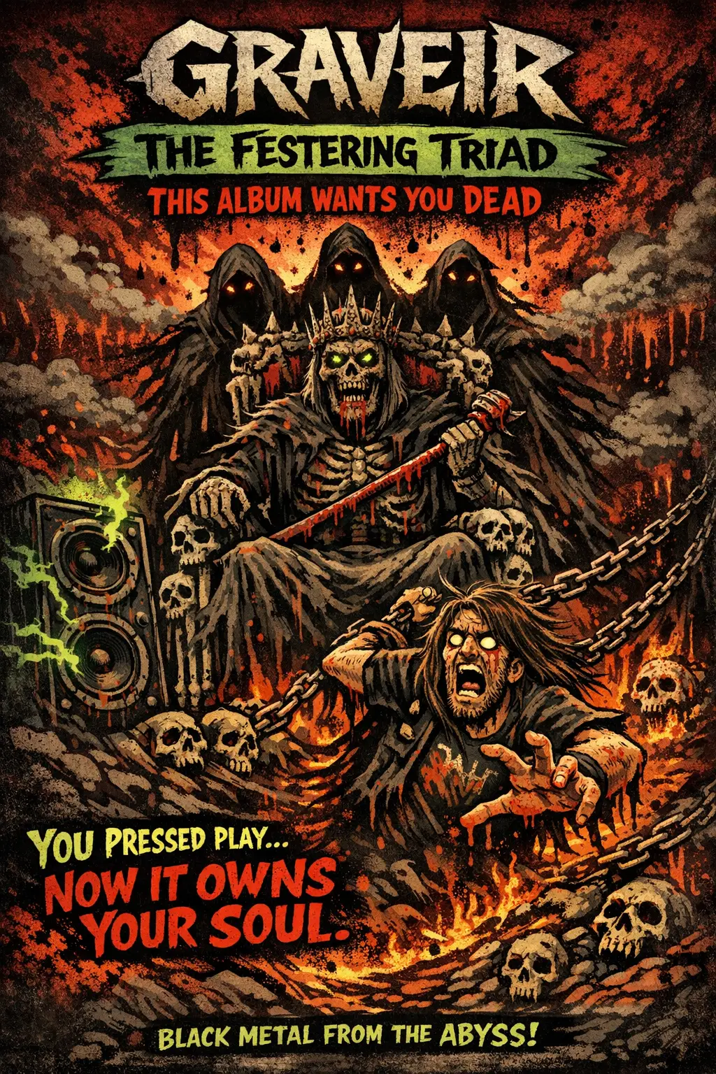 ๐ค๐ฅ GRAVEIR โ THE FESTERING TRIAD IS COMINGโฆ AND IT WANTS YOU DEAD ๐ฅ๐ค