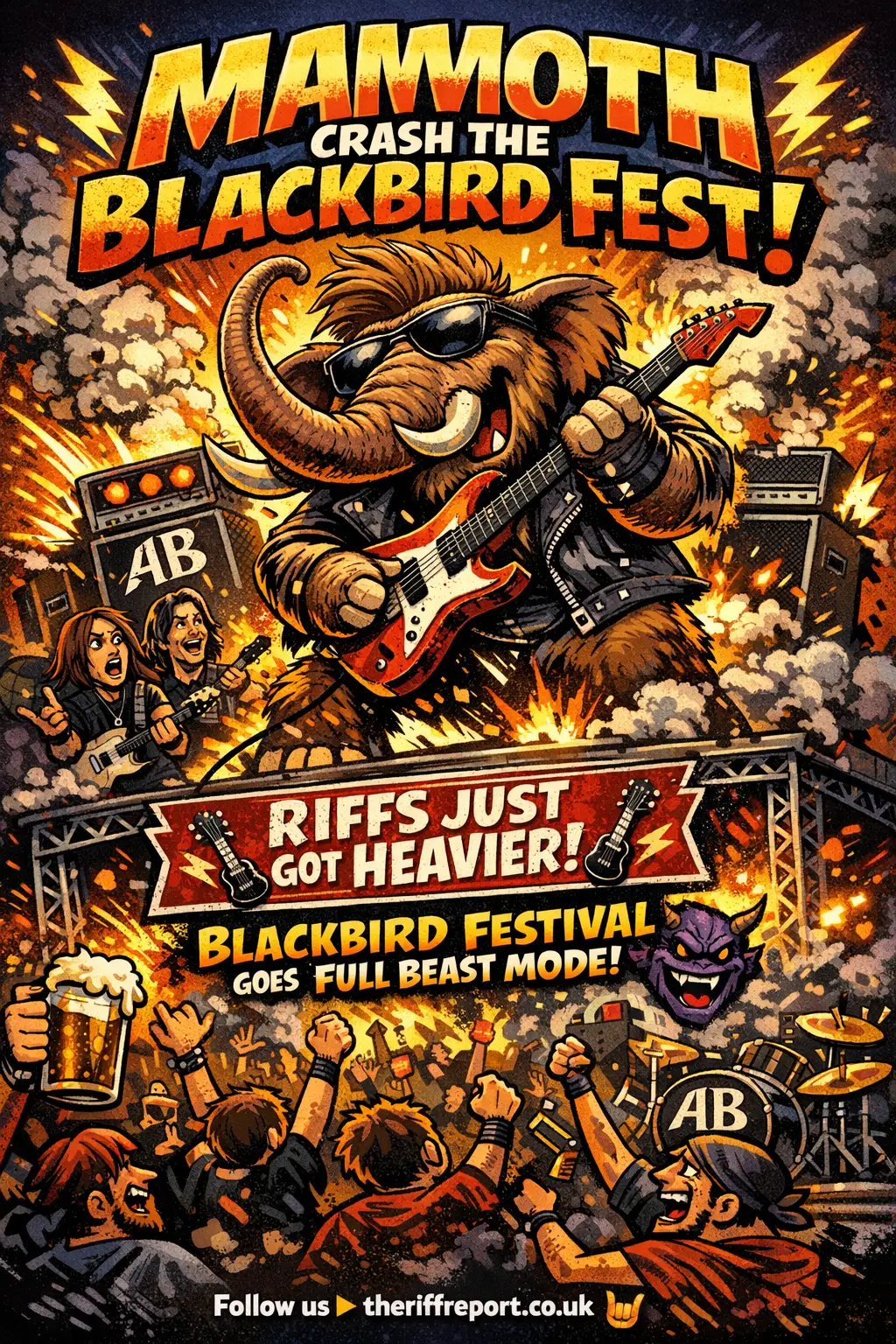 🔥 MAMMOTH CRASH THE BLACKBIRD FESTIVAL – RIFFS JUST GOT HEAVIER, BUTT 🔥