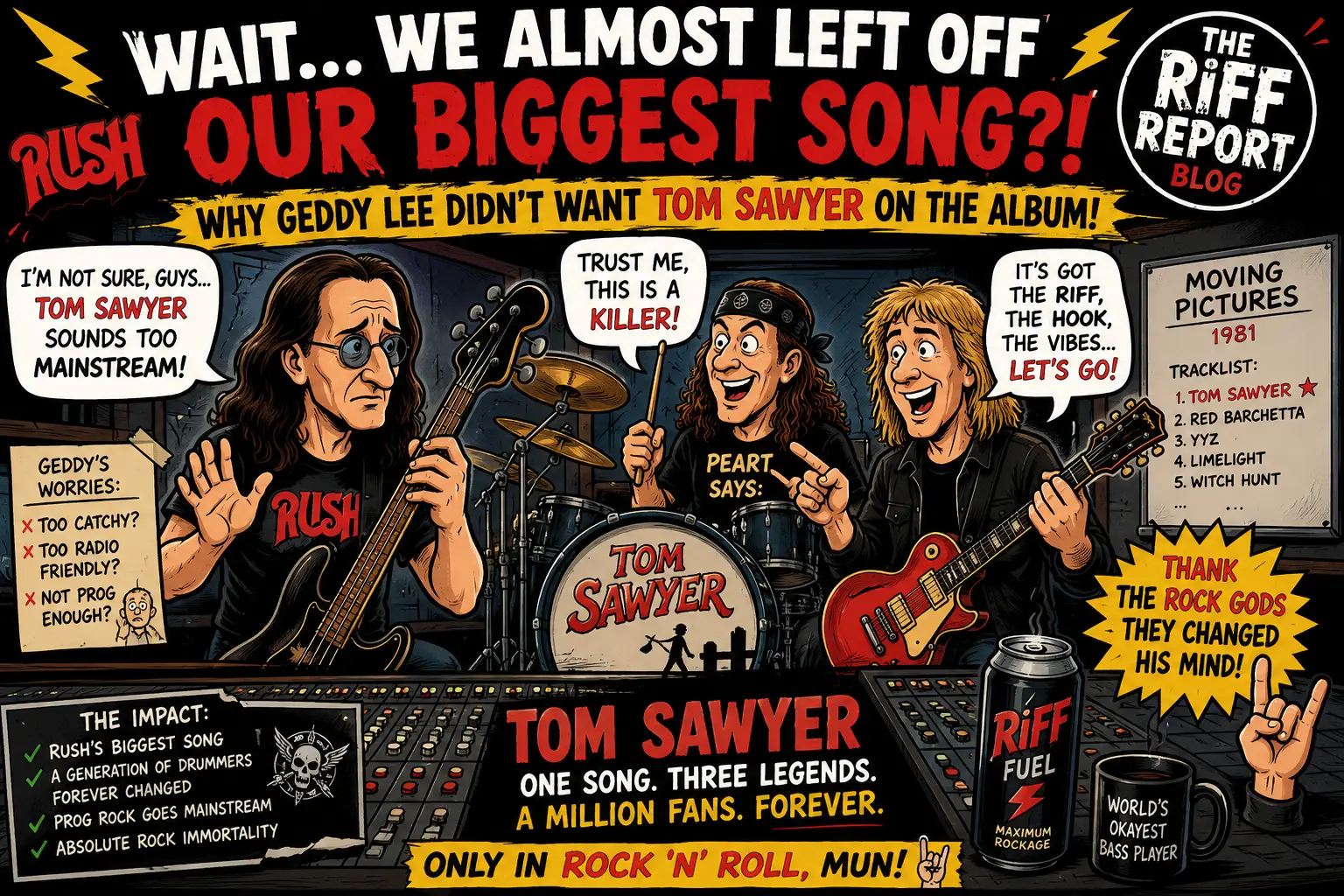🎸 “THIS SONG WAS ALMOST LEFT OFF THE ALBUM?!” — Why Geddy Lee Didn’t Want Tom Sawyer On Moving Pictures 🤯🔥