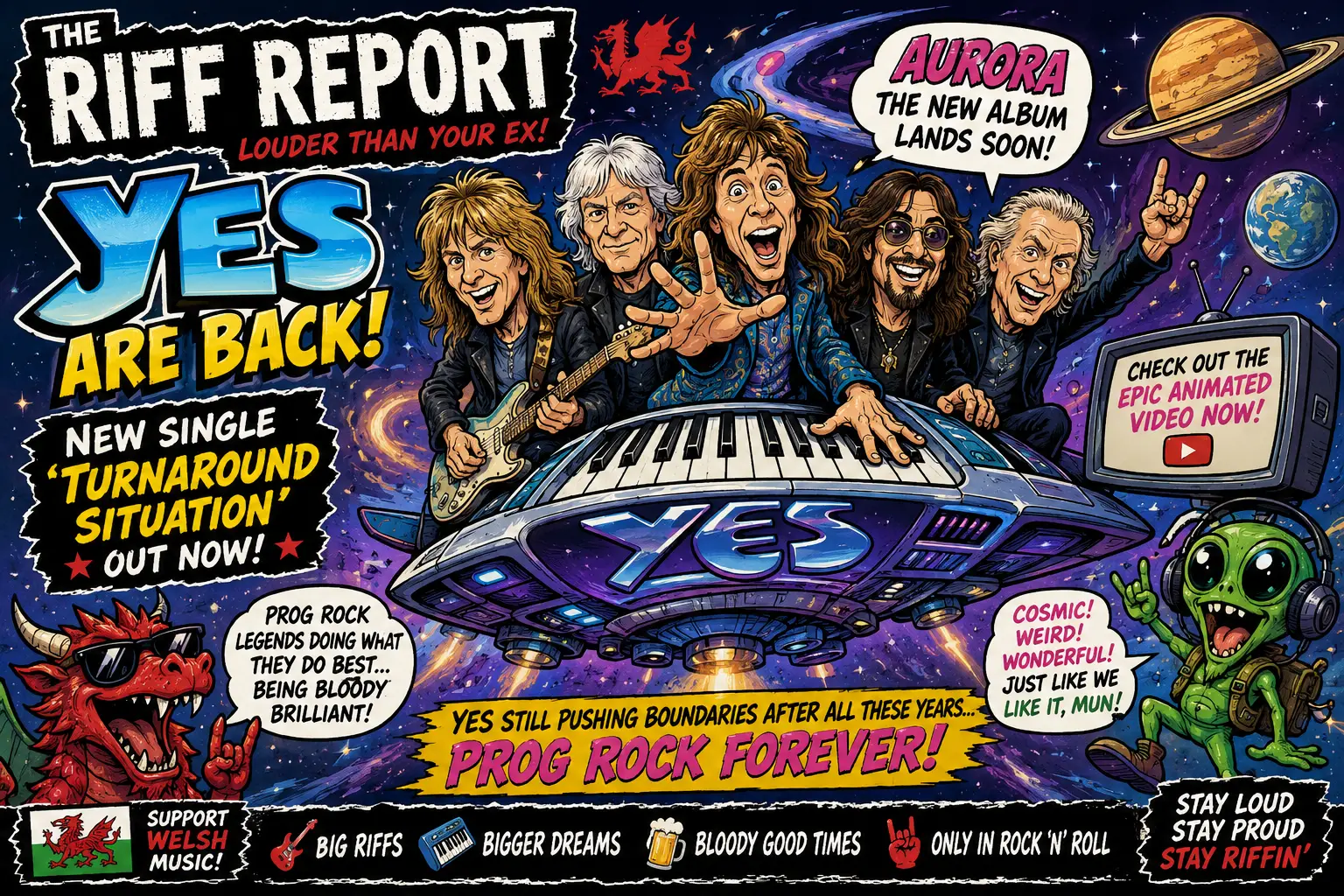 🌌🔥 YES BLAST OFF AGAIN WITH NEW SINGLE “TURNAROUND SITUATION” FROM UPCOMING AURORA ALBUM 🤘🎹🚀