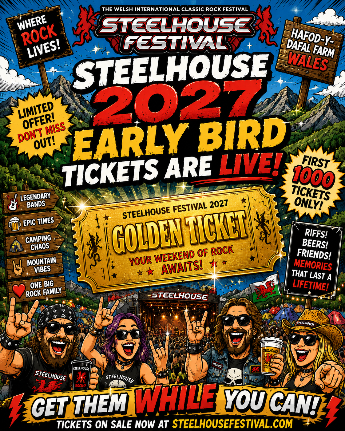 Poster for Steelhouse Festival 2027 with bold
