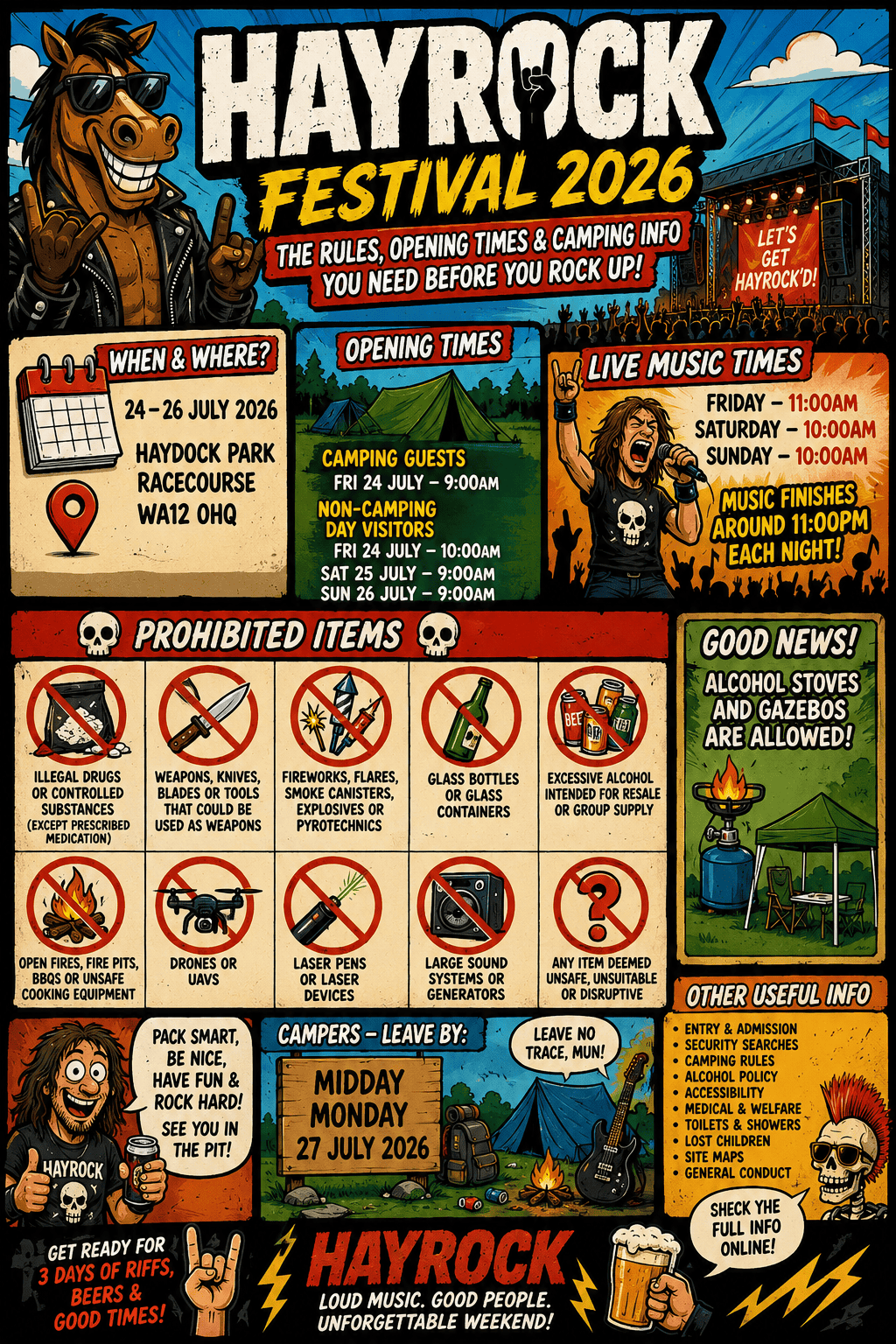 Haydock Festival 2026 poster with event details and schedule.