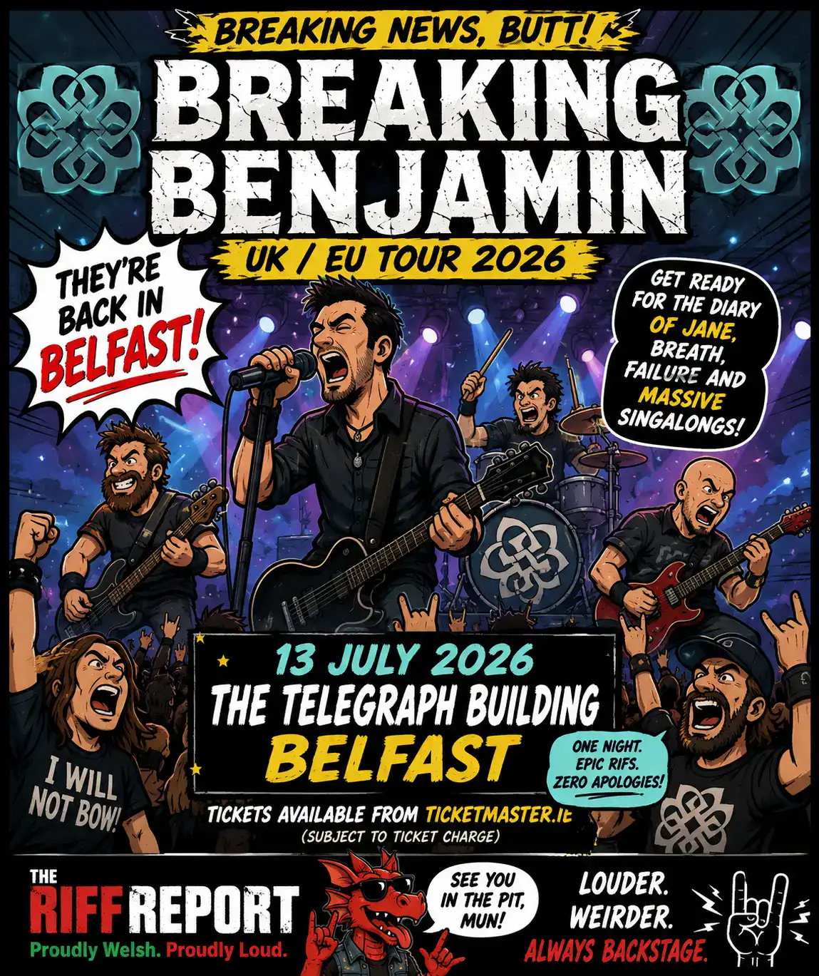 🎸 Breaking Benjamin Return to the UK & Europe With Massive 2026 Tour – Belfast Date Confirmed! 🤘🔥