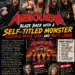 Concert poster featuring the rock band Airbourne with bold red logo, four musicians posing aggressively, and the headline 'Self-Titled Monster.'