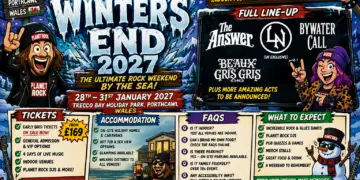 7c5888da-d598-44c0-a591-afd2bc1758b3 - the Riff Report Blog Poster for Planet Rock's Winter's End 2027 rock festival: 28–31 January at Trecco Bay, Porthcawl, Wales (indoors).