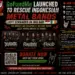 Poster announcing a GoFundMe to rescue Indonesian metal bands stranded in Ireland, with band photos, donation callouts, and ways to help.