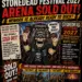 Bold rock-poster for Stonedead Festival 2027: arena sold out; Newark showground, Aug 20–22, 2027; skull-logo artwork with crowd imagery.