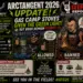 Poster announcing Arctangent 2026 update: gas camp stoves allowed while BBQs are banned; features cartoon campers, safety tips, and The Riff Report logo.