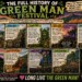 C763b091-f10c-45f4-9a58-85a8257815c9 - the Riff Report Blog Colorful infographic poster detailing the history of the Green Man Festival, with illustrated panels from 2003 to 2025 showing crowds, stages, tents, and a green-man mascot.
