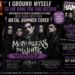 Magazine cover collage celebrating Motionless in White's 20th anniversary, featuring band photos, bold purple and white headlines, and 'Riff Report' panels on black-purple background.