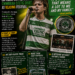 Poster announcing Grian Chatten of Fontaines D.C. explaining his Celtic shirt at Reading Festival 2026; features Chatten on stage in a green-and-white Cwmbran Celtic shirt, festival photo, crest logo, and quotes.